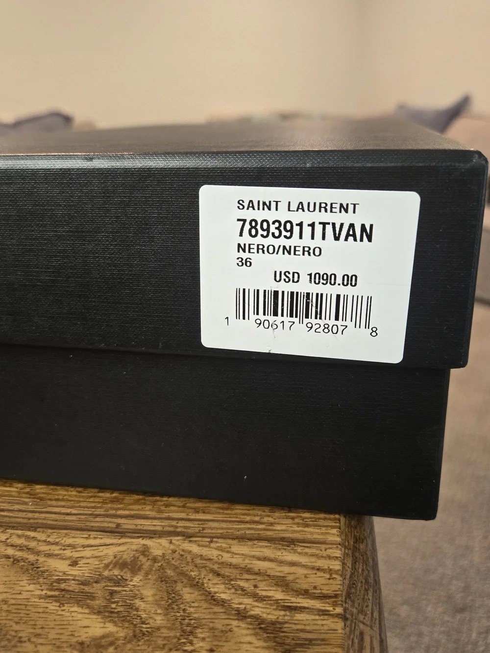Saint Laurent Black Patent Slingback Pumps with Gold Accent - Picture 11 of 11